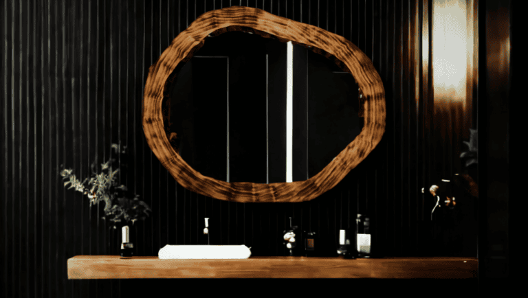 Lustro do łazienki nowoczesne drewniane 90cm
