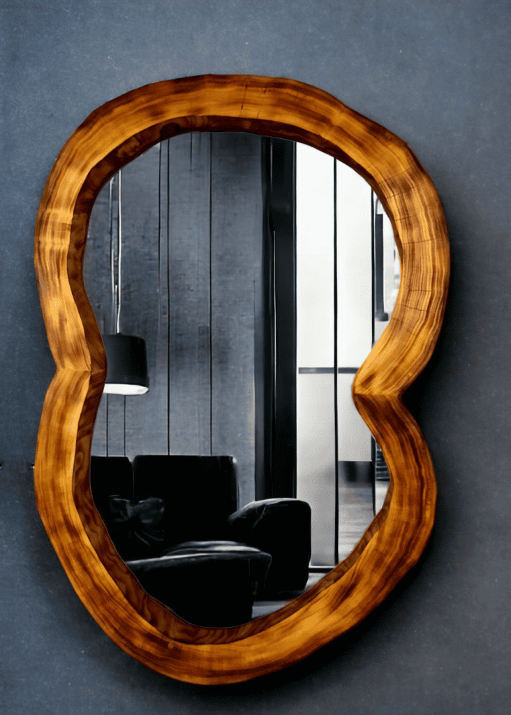 lustro do przedpokoju nowoczesne drewniana rama 100x65cm.