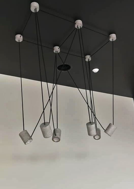 Designerska lampa wisząca z betonu architektonicznego AKIRA LED
