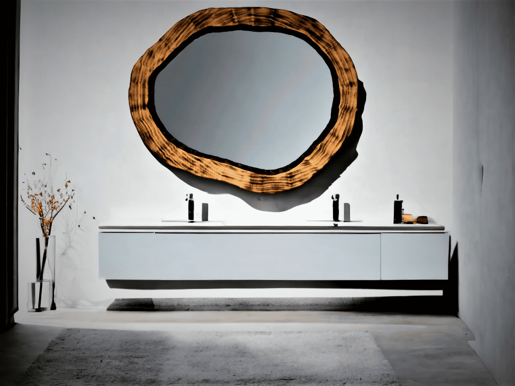 Lustro do łazienki nowoczesne drewniane 90cm
