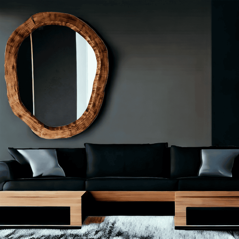 Duże lustro do salonu, przedpokoju, w drewnianej ramie, nowoczesne 110cm.